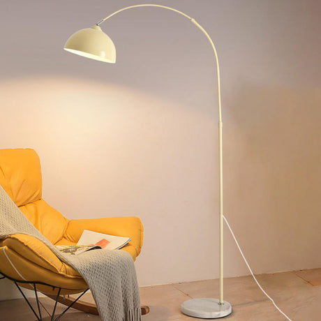 Adjustable Modish Dome Shade Arc Metal Floor Lamp Image - 1