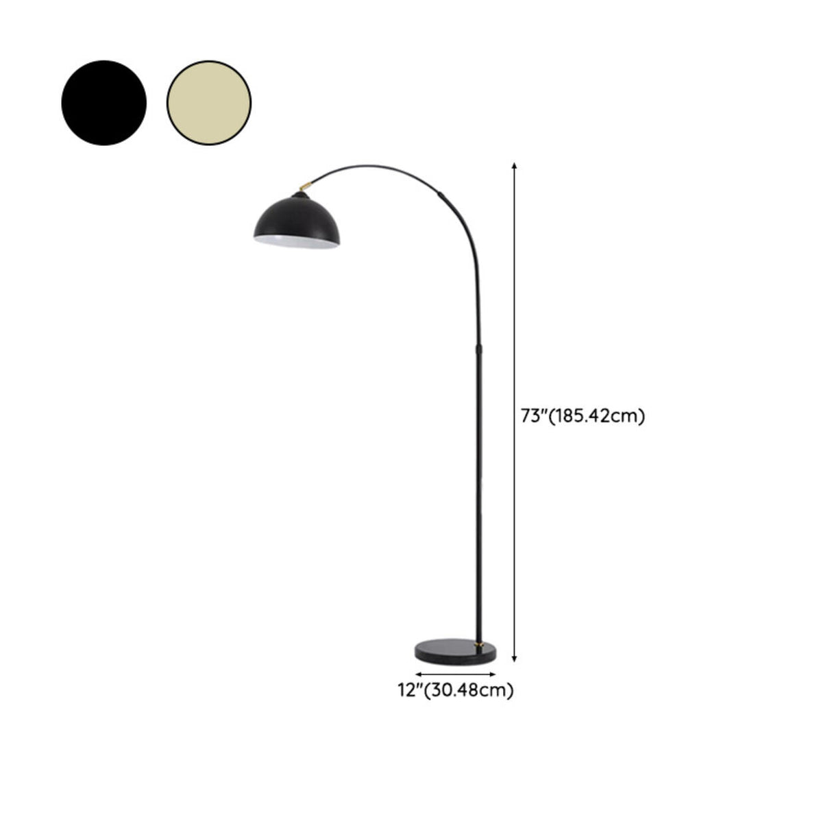 Adjustable Modish Dome Shade Arc Metal Floor Lamp 