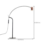 Adjustable Modish Pink Cone and Arc LED Floor Lamp #size