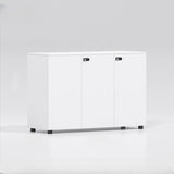 Adjustable Multi-Shelf Wood Gray-White Storage Cabinet Image - 13