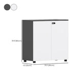 Adjustable Multi-Shelf Wood Gray-White Storage Cabinet #size