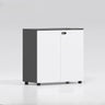 Adjustable Multi-Shelf Wood Gray-White Storage Cabinet Image - 2