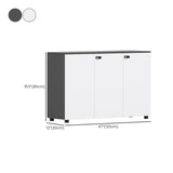 Adjustable Multi-Shelf Wood Gray-White Storage Cabinet Image - 21