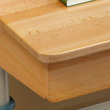 Adjustable Natural Wood Drawers T-Shape Standing Desk Image - 8