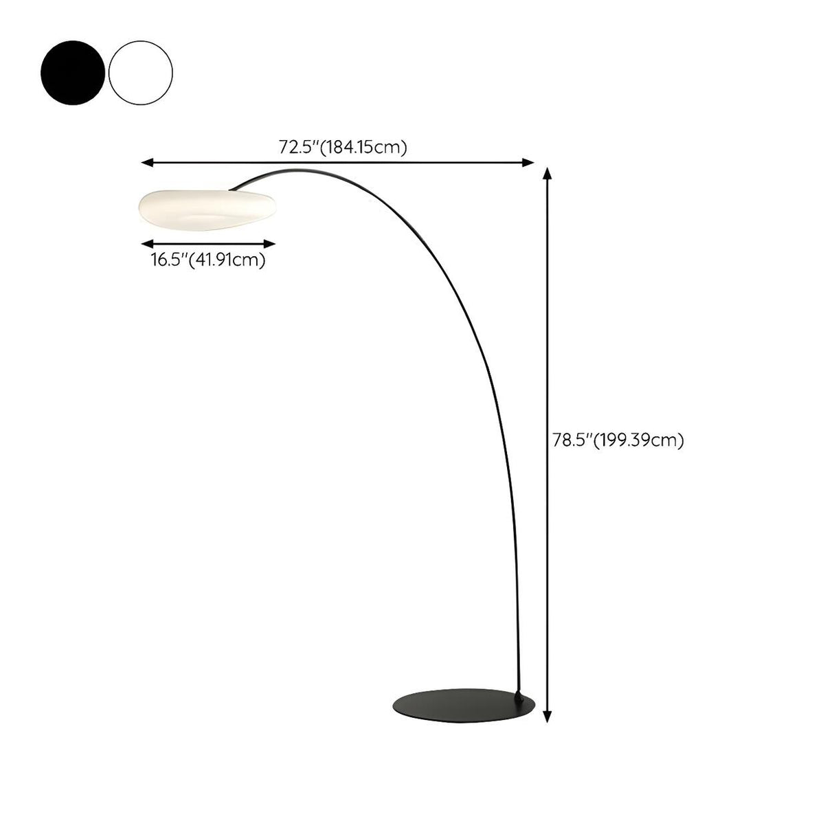 Adjustable Novelty Ring Black Arched Floor Lamp Image - 19