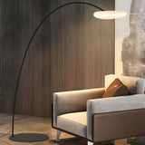 Adjustable Novelty Ring Black Arched Floor Lamp Image - 3