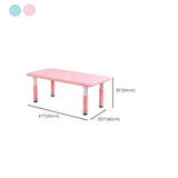 Adjustable Pink Blue Rectangle Toddler Table Chair Set #size