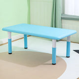 Adjustable Pink Blue Rectangle Toddler Table Chair Set Image - 3