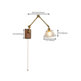 Adjustable Pleated Brass Swing Arm Wall Sconce Image - 15