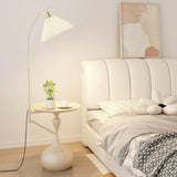 Adjustable Pleated Modern Arc Side Table Floor Lamp Image - 3