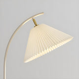 Adjustable Pleated Modern Arc Side Table Floor Lamp Image - 8