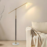 Adjustable Pleated Shade and Gold Metal Floor Lamp Image - 1