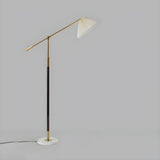 Adjustable Pleated Shade and Gold Metal Floor Lamp Image - 10