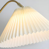 Adjustable Pleated Shade and Gold Metal Floor Lamp Image - 11