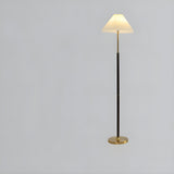 Adjustable Pleated Shade and Gold Metal Floor Lamp Image - 2