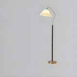 Adjustable Pleated Shade and Gold Metal Floor Lamp Image - 3