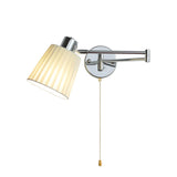 Adjustable Pleated Shade Chrome Swing Arm Wall Sconce Image - 5