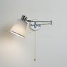 Adjustable Pleated Shade Chrome Swing Arm Wall Sconce Image - 9