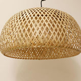 Adjustable Rattan Bowl Bamboo Arc Metal Floor Lamp Image - 6