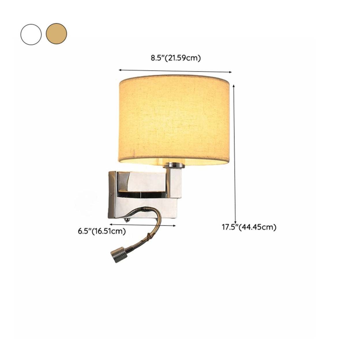 Adjustable Reading Light Chrome Geometric Wall Lamp Image - 17