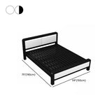 Adjustable Rectangular Iron White Queen Headboard Slat Bed #size