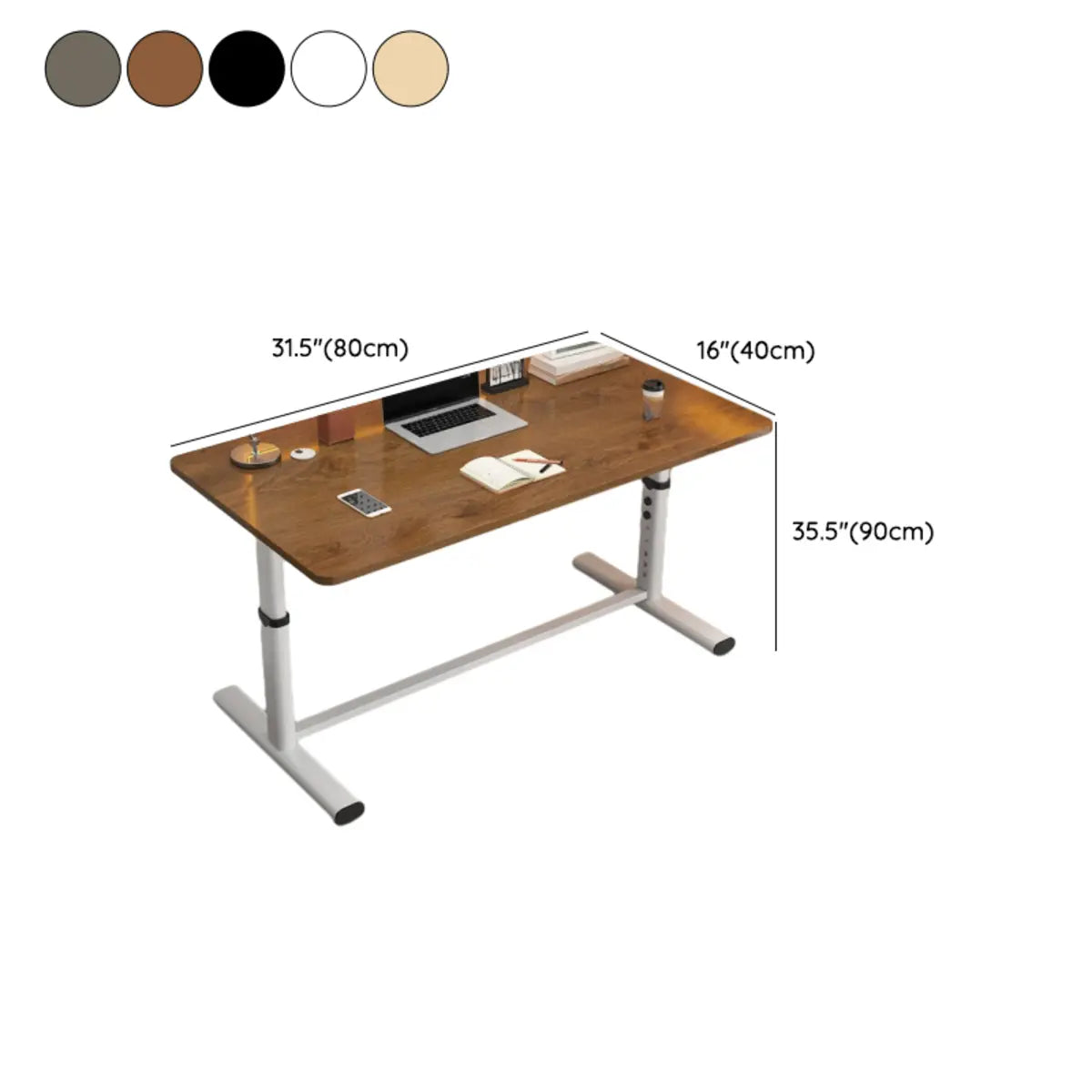 Adjustable Rectangular Metal T-Shape Computer Desk 