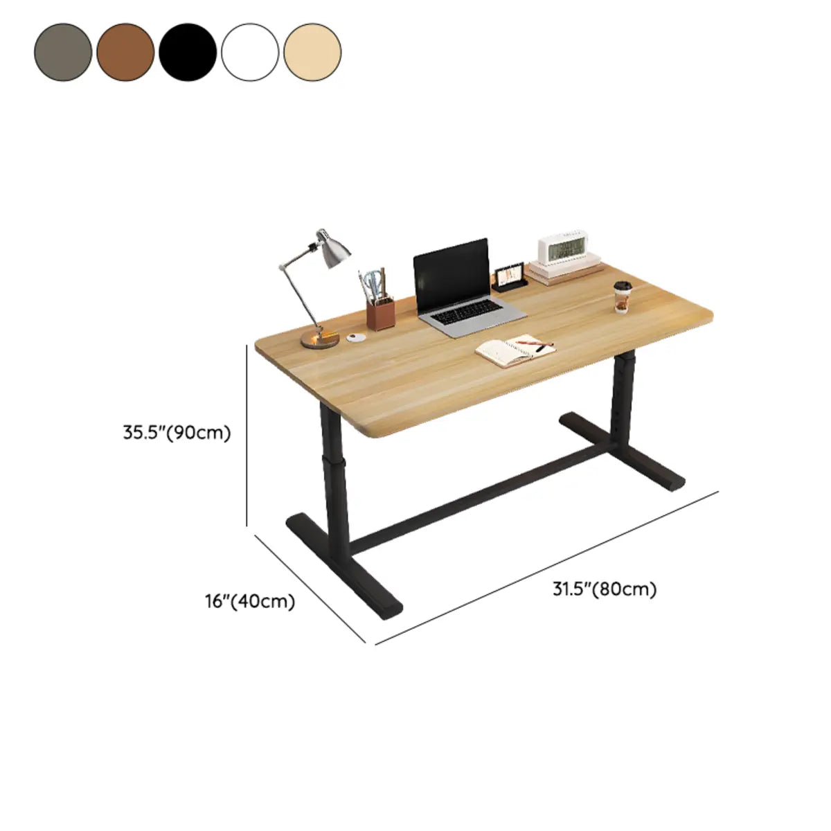 Adjustable Rectangular Metal T-Shape Computer Desk Image - 23