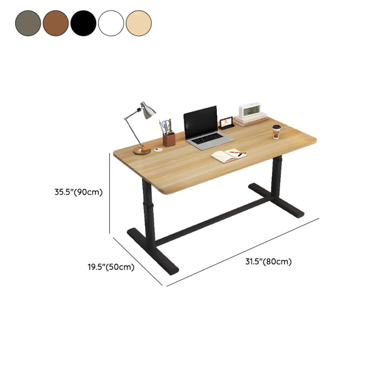 Adjustable Rectangular Metal T-Shape Computer Desk Image - 26