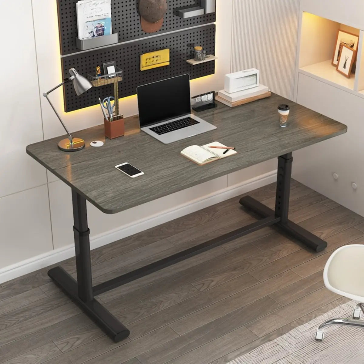 Adjustable Rectangular Metal T-Shape Computer Desk Image - 5