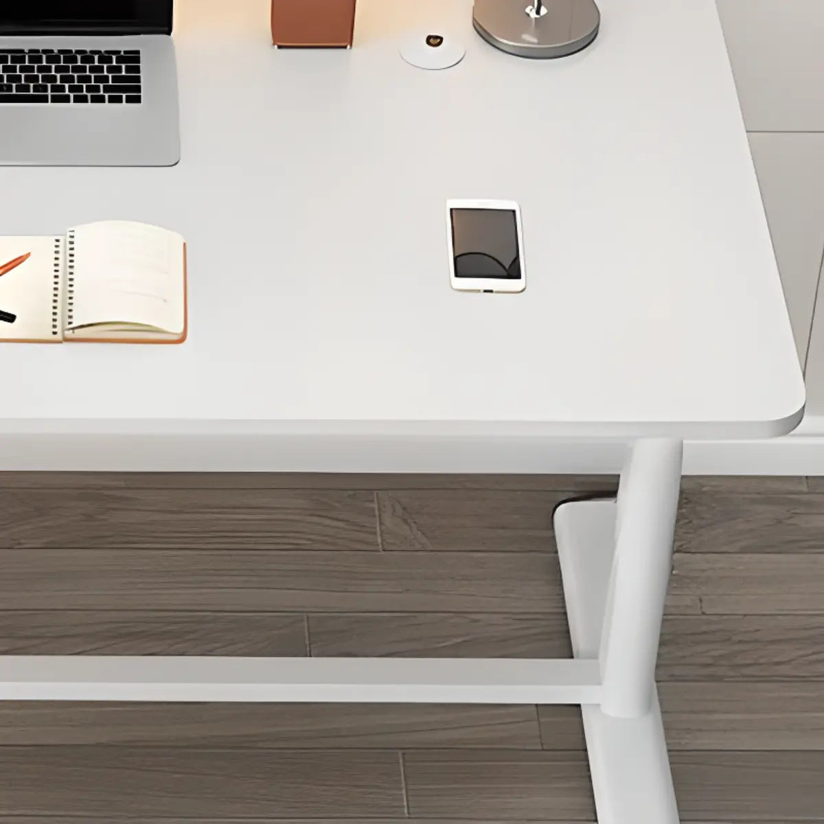 Adjustable Rectangular Metal T-Shape Computer Desk Image - 8