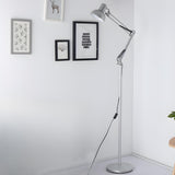 Adjustable Red Bowl Industrial Swing Arm Floor Lamp Image - 9