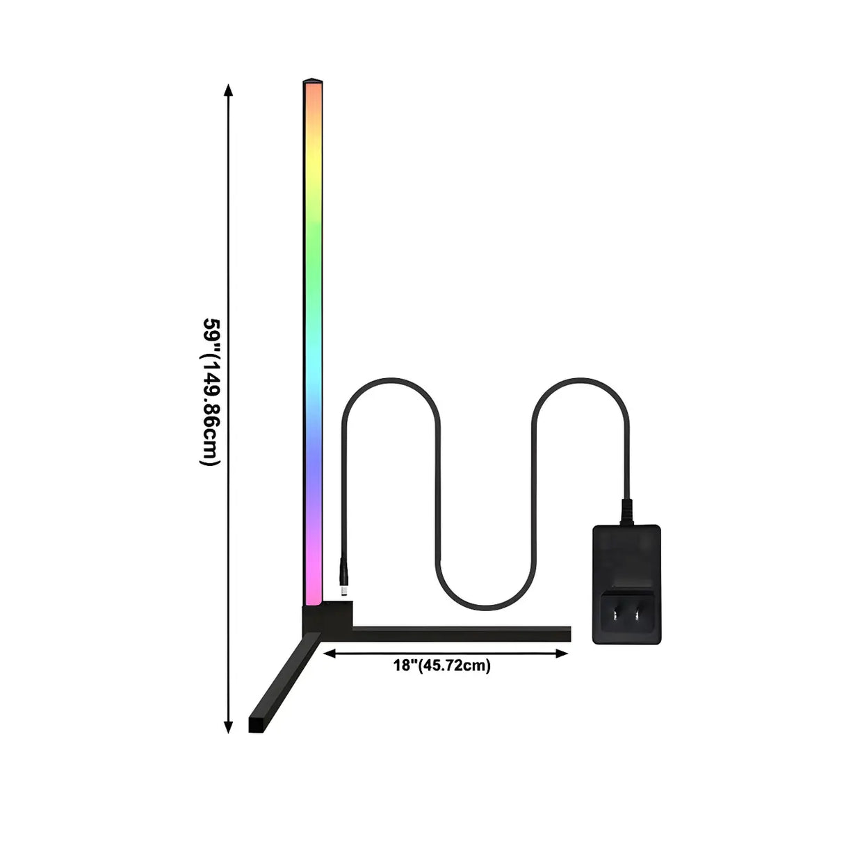 Adjustable RGB Light Minimalist Linear Metal Floor Lamp 