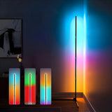 Adjustable RGB Light Minimalist Linear Metal Floor Lamp Image - 2