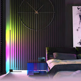 Adjustable RGB Light Minimalist Linear Metal Floor Lamp Image - 3