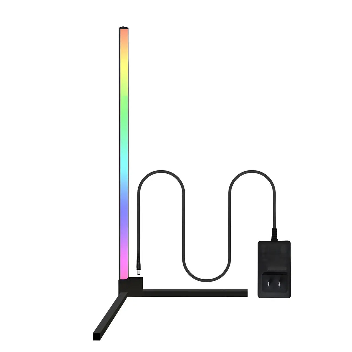 Adjustable RGB Light Minimalist Linear Metal Floor Lamp Image - 5