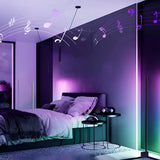 Adjustable RGB Light Minimalist Linear Metal Floor Lamp Image - 6