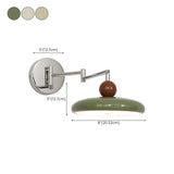 Adjustable Round Metal Bedroom Swing Arm Wall Sconce #size