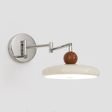 Adjustable Round Metal Bedroom Swing Arm Wall Sconce Image - 5