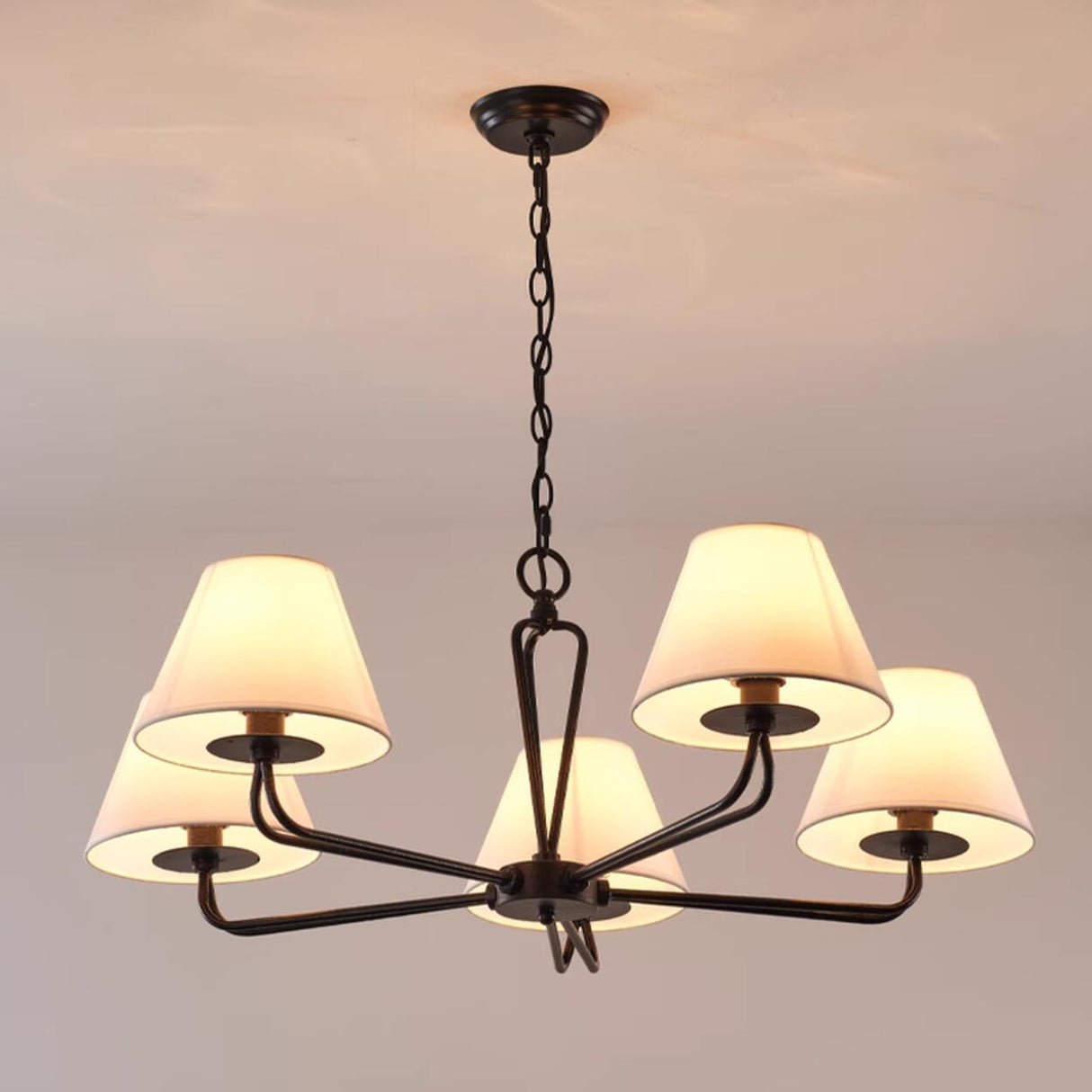 Adjustable Rustic Black Cone Dinging Room Chandelier Image - 3