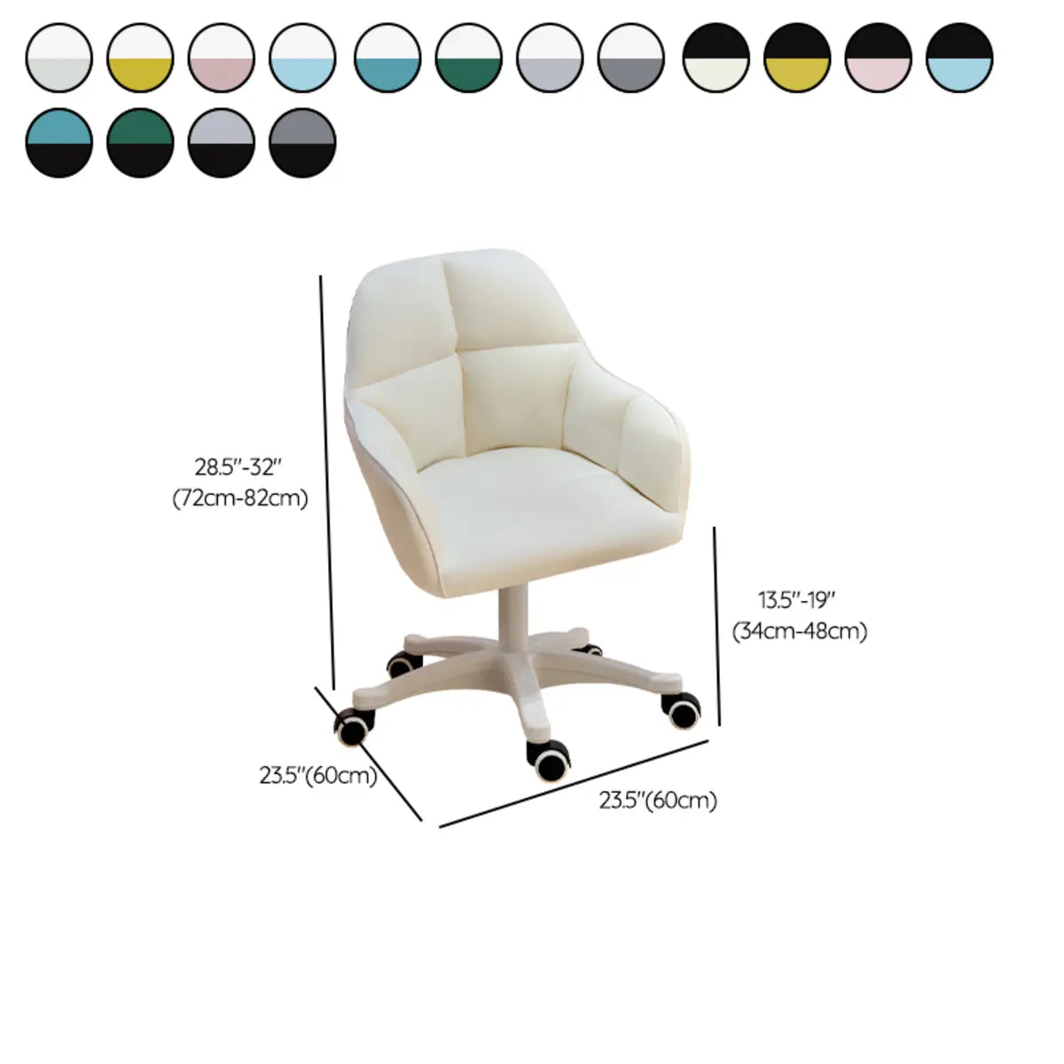 Adjustable Seat Height Swivel Ergonomic Fabric Office Chair 