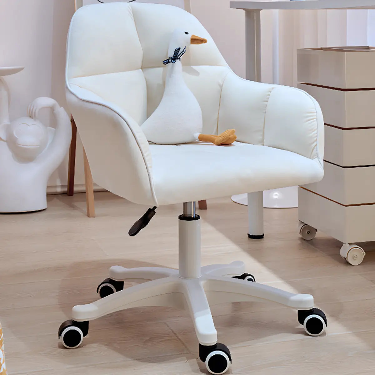 Adjustable Seat Height Swivel Ergonomic Fabric Office Chair Image - 4