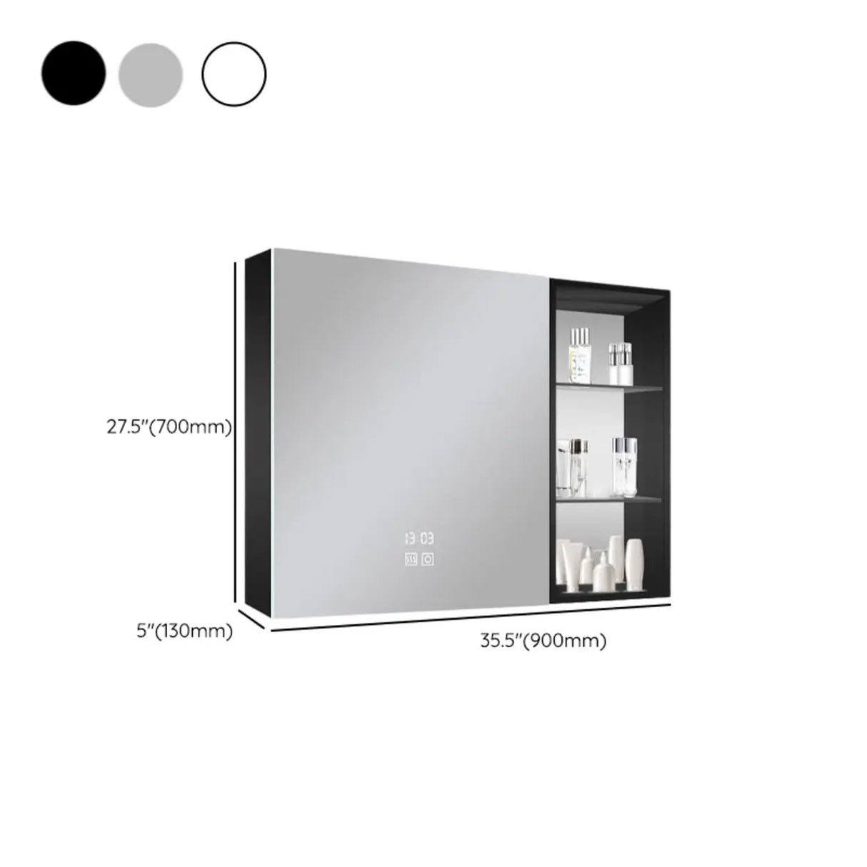 Adjustable Shelves Metal Wall Medicine Cabinet with Mirror 