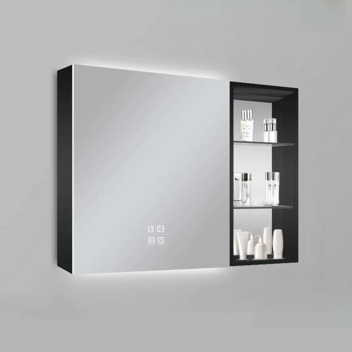 Adjustable Shelves Metal Wall Medicine Cabinet with Mirror Image - 3