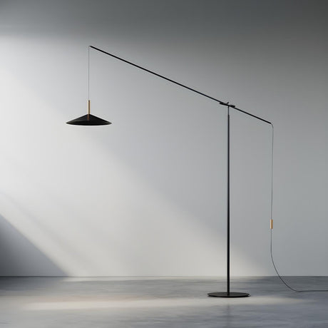 Adjustable Simple Hanging Cone Cantilever Floor Lamp Image - 1