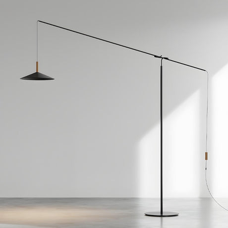 Adjustable Simple Hanging Cone Cantilever Floor Lamp Image - 2