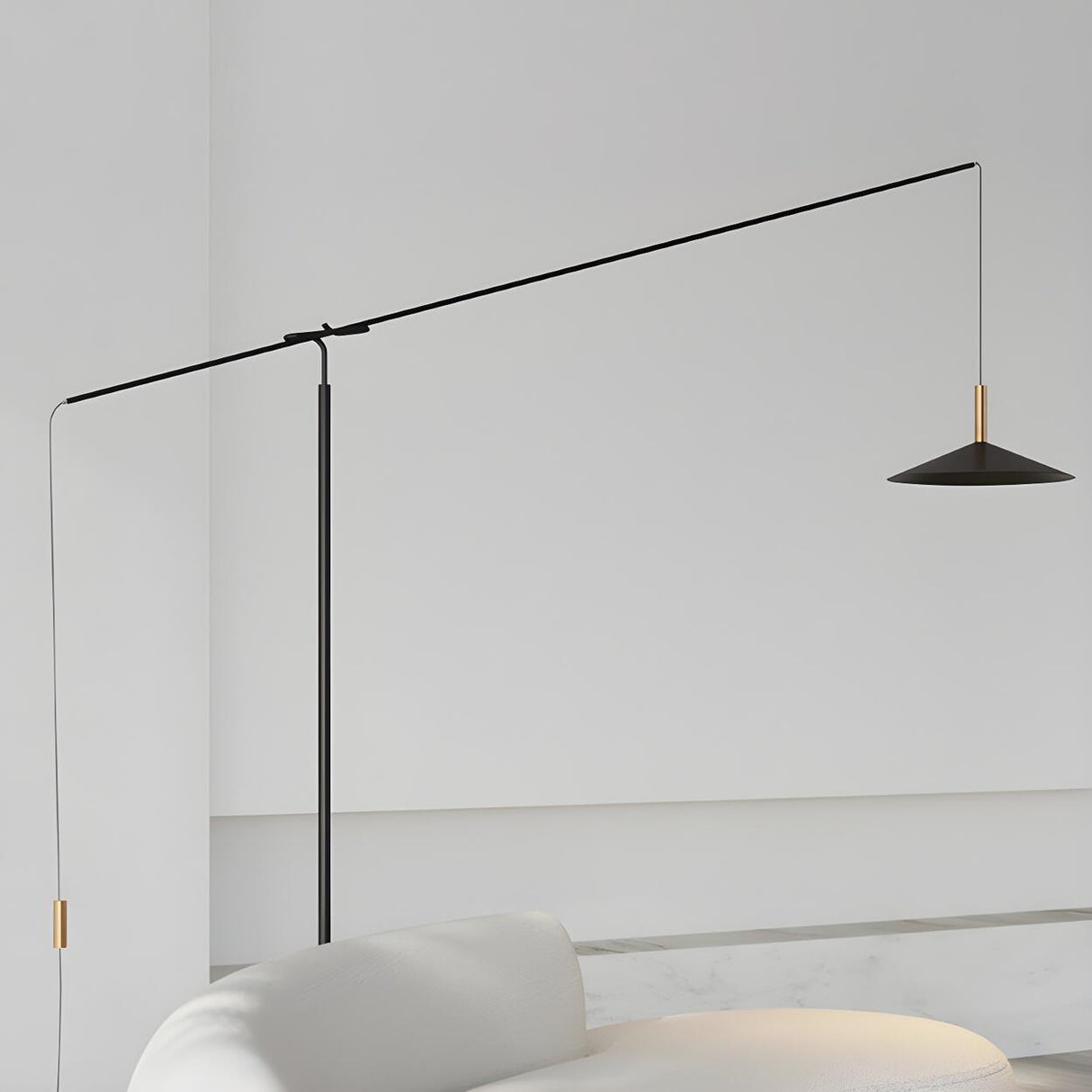 Adjustable Simple Hanging Cone Cantilever Floor Lamp Image - 9