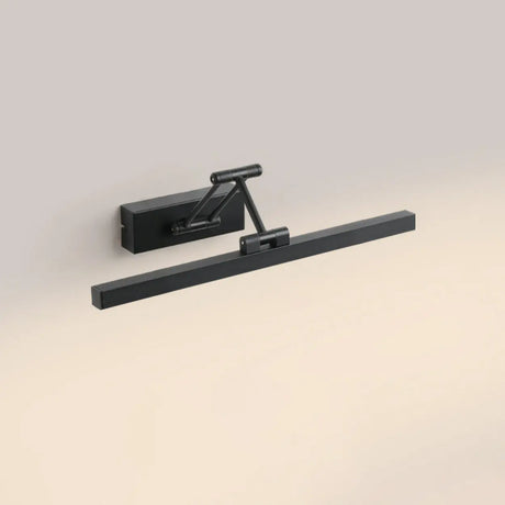 Adjustable Sleek Black Rectangular Metal Vanity Light Image - 2