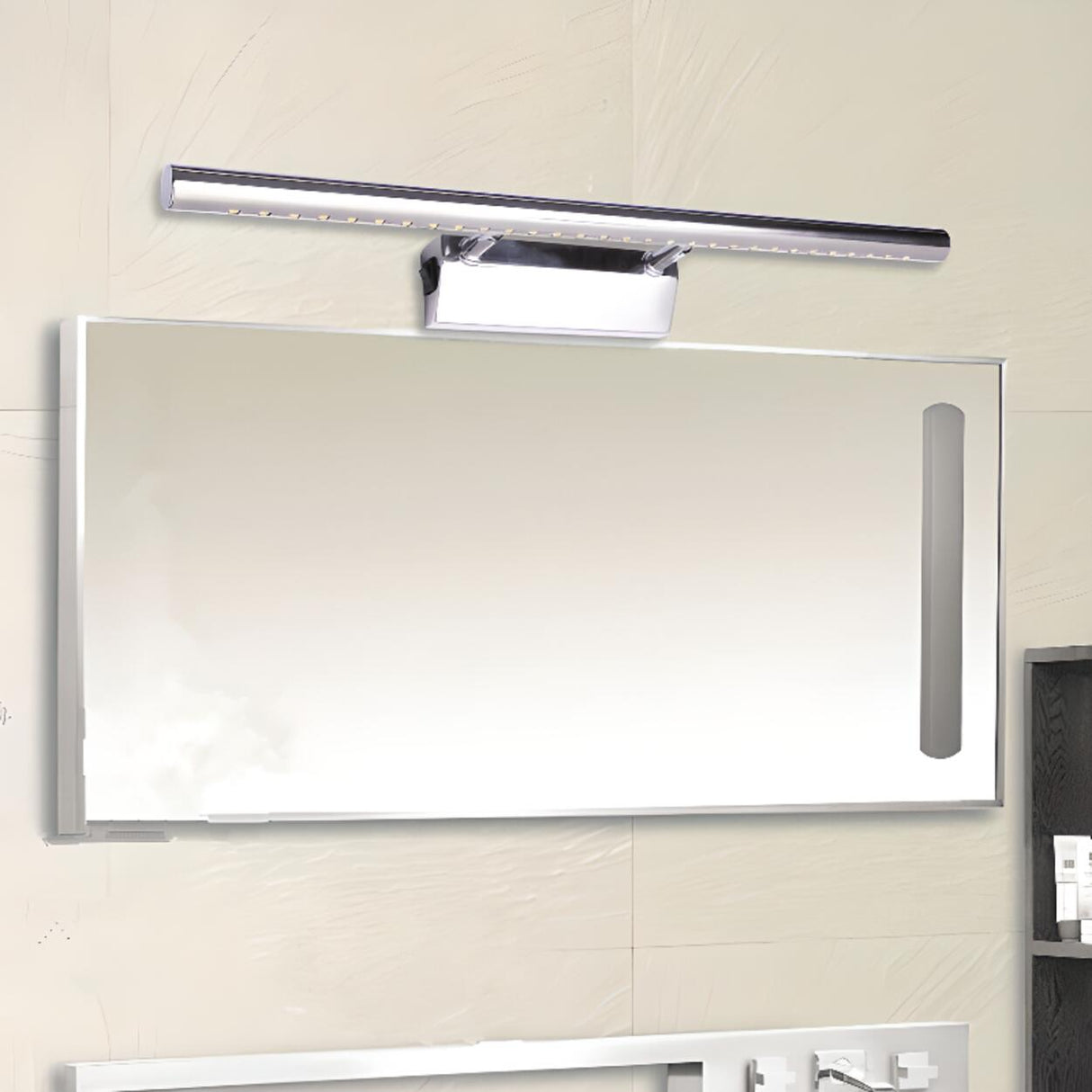 Adjustable Sleek Sliver Cylinder LED Vanity Light Image - 1