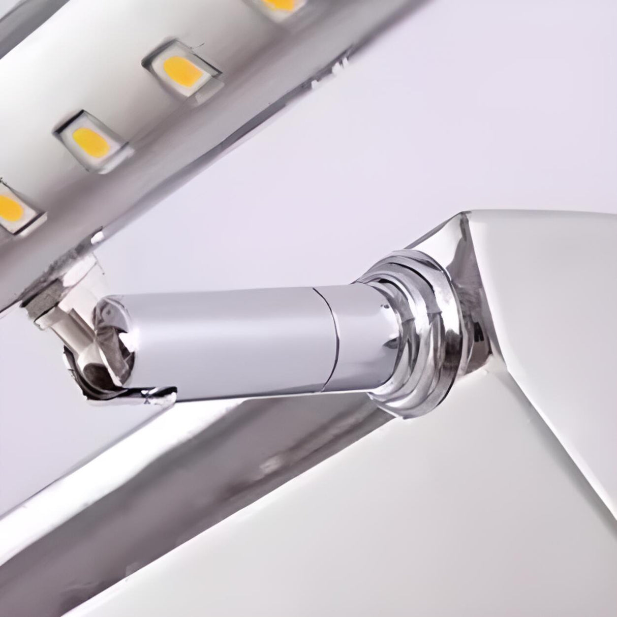 Adjustable Sleek Sliver Cylinder LED Vanity Light Image - 11