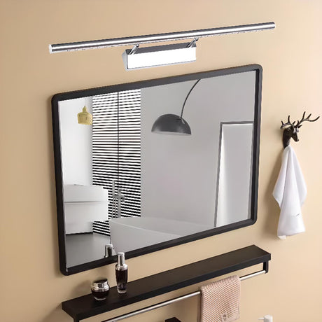 Adjustable Sleek Sliver Cylinder LED Vanity Light Image - 2